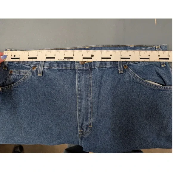 Dickies Carpenter Jeans Mens 36x32 Blue Denim Relaxed Fit Utility Work Pants - Picture 8 of 12